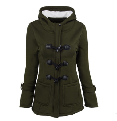 2021 warm winter fur collar jackets women new horn button Long down coat women parka Plus Size female parka hoodies Women - ROUTINE FASHION